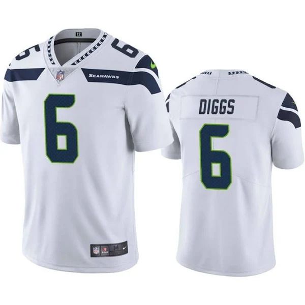 Men Seattle Seahawks 6 Quandre Diggs Nike White Vapor Limited NFL Jersey